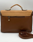 Move & Moda Brown Faux Leather Work Convertible Crossbody Briefcase