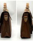Move & Moda Brown Faux Leather Work Convertible Crossbody Briefcase