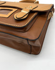 Move & Moda Brown Faux Leather Work Convertible Crossbody Briefcase