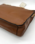 Move & Moda Brown Faux Leather Work Convertible Crossbody Briefcase