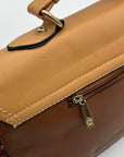 Move & Moda Brown Faux Leather Work Convertible Crossbody Briefcase