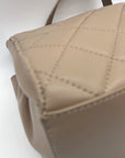 Badgley Mischka Nude Quilted Faux Leather Convertible Handbag
