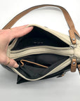 Giani Bernini Beige And Black Colorblock Pebbled Crossbody