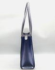 Kate Spade Patent Metallic Blue Kenzie Large Tote Bag