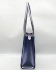 Kate Spade Patent Metallic Blue Kenzie Large Tote Bag