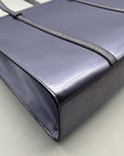 Kate Spade Patent Metallic Blue Kenzie Large Tote Bag