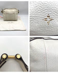 India Hicks Ivory Pebbled Leather Shift And Switch Crossbody Bag