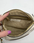 India Hicks Ivory Pebbled Leather Shift And Switch Crossbody Bag