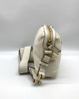 India Hicks Ivory Pebbled Leather Shift And Switch Crossbody Bag