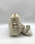 India Hicks Ivory Pebbled Leather Shift And Switch Crossbody Bag
