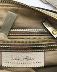 India Hicks Ivory Pebbled Leather Shift And Switch Crossbody Bag