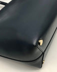 Michael Kors Mott Admiral Blue Leather Zipper Top Tote Bag