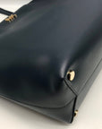 Michael Kors Mott Admiral Blue Leather Zipper Top Tote Bag