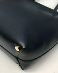 Michael Kors Mott Admiral Blue Leather Zipper Top Tote Bag