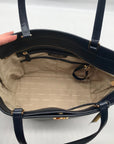 Michael Kors Mott Admiral Blue Leather Zipper Top Tote Bag