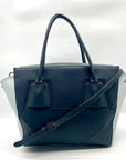 Botkier Baby Blue & Navy Saffiano Leather Colorblock Cooper Satchel