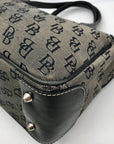 Dooney & Bourke Black Canvas & Leather Convertible Satchel With Wallets