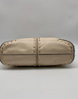 Michael Kors Ivory White Studded Leather Astor Pouchette