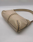Michael Kors Ivory White Studded Leather Astor Pouchette
