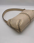 Michael Kors Ivory White Studded Leather Astor Pouchette