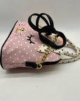 Betsey Johnson Pink & White Polka Dot Cat Face Tote Bag