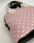Betsey Johnson Pink & White Polka Dot Cat Face Tote Bag