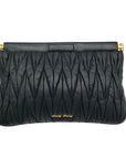 Miu Miu Black Nappa Leather Matelasse Clutch