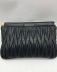 Miu Miu Black Nappa Leather Matelasse Clutch