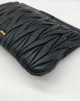 Miu Miu Black Nappa Leather Matelasse Clutch