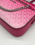 Michael Kors Dragon Fruit Ombre Leather Jet Set Logo Crossbody Bag