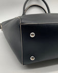 Vera Bradley Black Faux Leather Commuter Tote Bag
