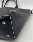 Vera Bradley Black Faux Leather Commuter Tote Bag