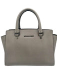 Michael Kors Grey Saffiano Selma Medium Convertible Satchel