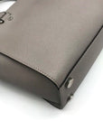 Michael Kors Grey Saffiano Selma Medium Convertible Satchel