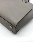 Michael Kors Grey Saffiano Selma Medium Convertible Satchel