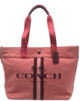 Coach Bordeaux Striped Pink Canvas Tote Bag 47391