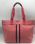 Coach Bordeaux Striped Pink Canvas Tote Bag 47391