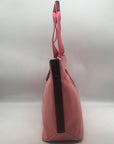 Coach Bordeaux Striped Pink Canvas Tote Bag 47391