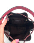Coach Brown & Purple Signature Jacquard Dempsey Bucket Bag 19 C7084