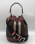 Coach Brown & Purple Signature Jacquard Dempsey Bucket Bag 19 C7084