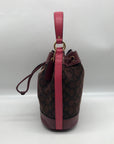 Coach Brown & Purple Signature Jacquard Dempsey Bucket Bag 19 C7084