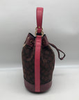 Coach Brown & Purple Signature Jacquard Dempsey Bucket Bag 19 C7084