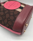 Coach Brown & Purple Signature Jacquard Dempsey Bucket Bag 19 C7084