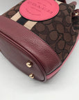 Coach Brown & Purple Signature Jacquard Dempsey Bucket Bag 19 C7084