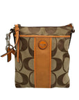 Coach Brown & Orange Canvas Swingpack Stripe Crossbody Bag