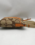 Coach Brown & Orange Canvas Swingpack Stripe Crossbody Bag