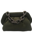 Themoiré Bios Chain Link Forest Green Re-Nylon Crossbody Clutch