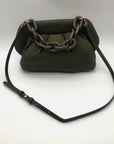 Themoiré Bios Chain Link Forest Green Re-Nylon Crossbody Clutch