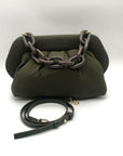 Themoiré Bios Chain Link Forest Green Re-Nylon Crossbody Clutch