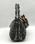 Mary Frances Dark Multi-Toned Vintage Beaded Floral Evening Clutch